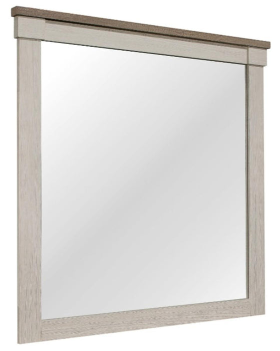 Arcadia Mirror in White & Weathered Gray 1677-6