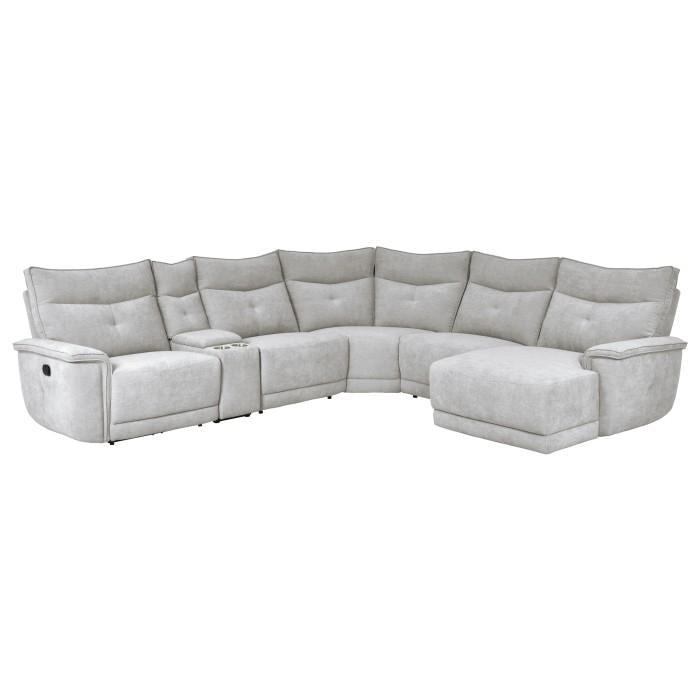 Tesoro 6pc Sectional w/ Right Chaise in Mist Gray image