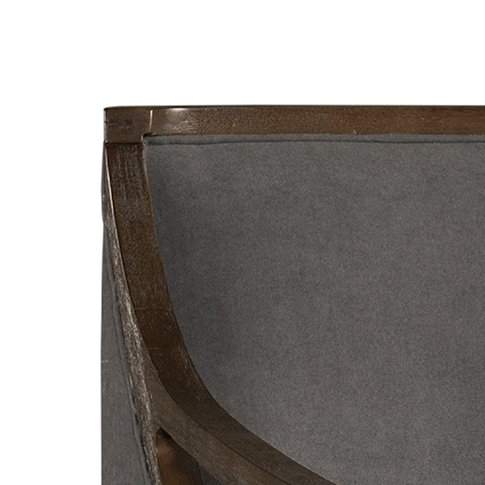 Hopkins Chair w/Brown Arm Columbia Charcoal