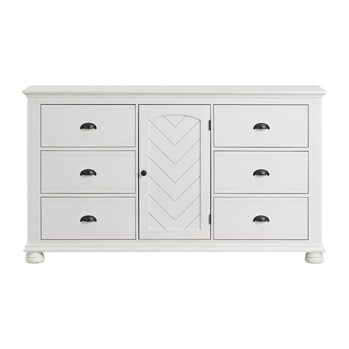 Kona 6-Drawer Dresser in White