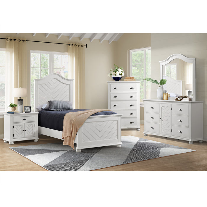 Kona 1-Drawer Nightstand in White