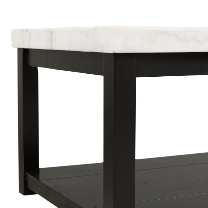 Marcello w/ White Top - Rectangular Coffee Table W/Casters