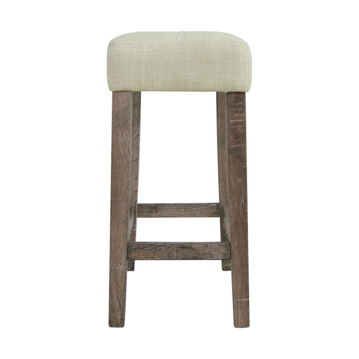 Oak Lawn Grey Bar Table Single Pack (Table + 3 Tan Fabric Stools)