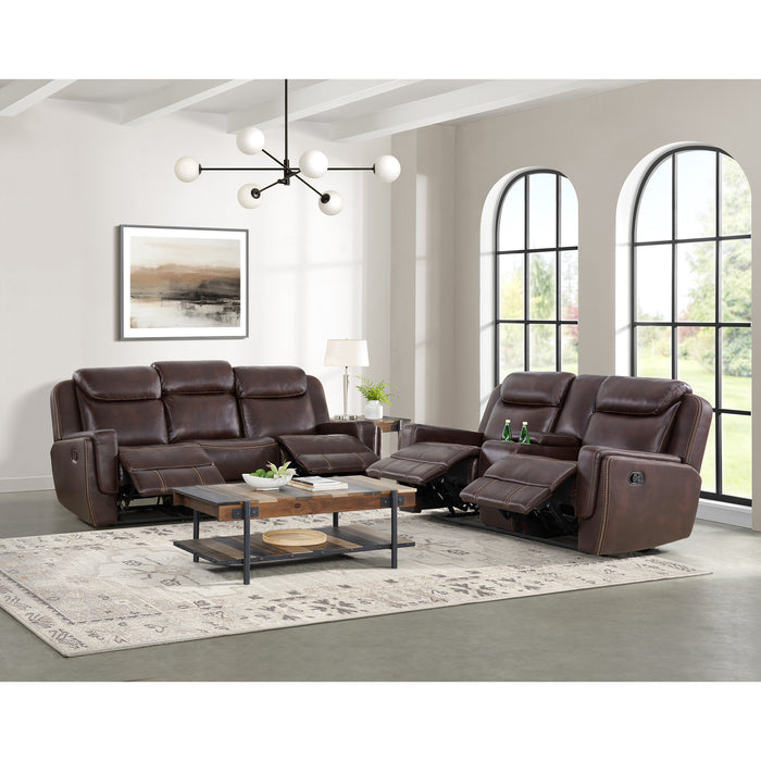 Panther 2PC Living Room Set in Neono Brown-Sofa & Loveseat