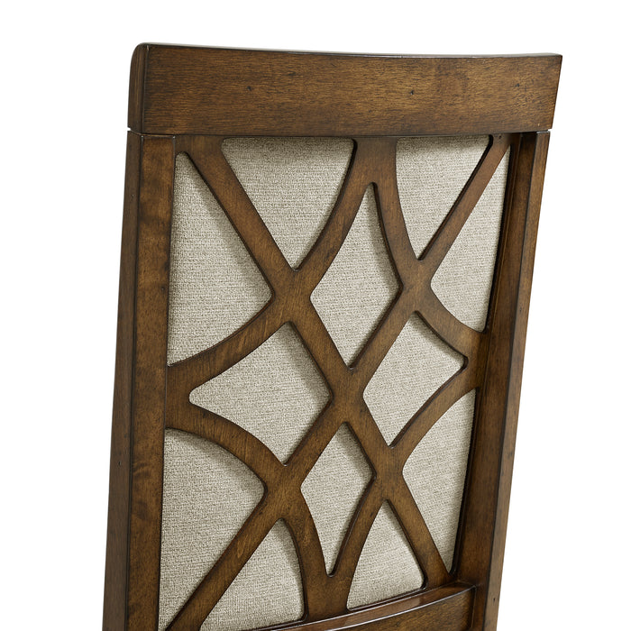 Phillipe Dining Side Chair with Grey Fabric in Cherry (2 Per Carton)