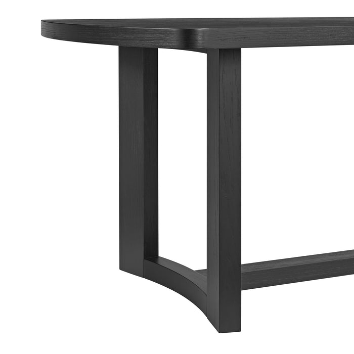 Portland Standard Height Dining Set in Black-Rectangular Table and Four Chairs