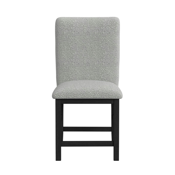 Portland Square Back Counter Stool with Grey Fabric in Black (2 Per Carton)