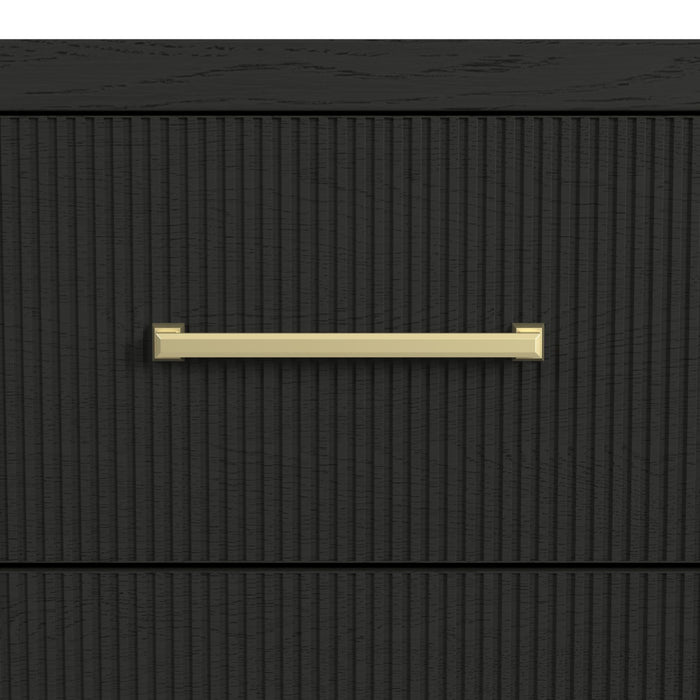 Ridgemont Dresser and Mirror Set in Black with Grain