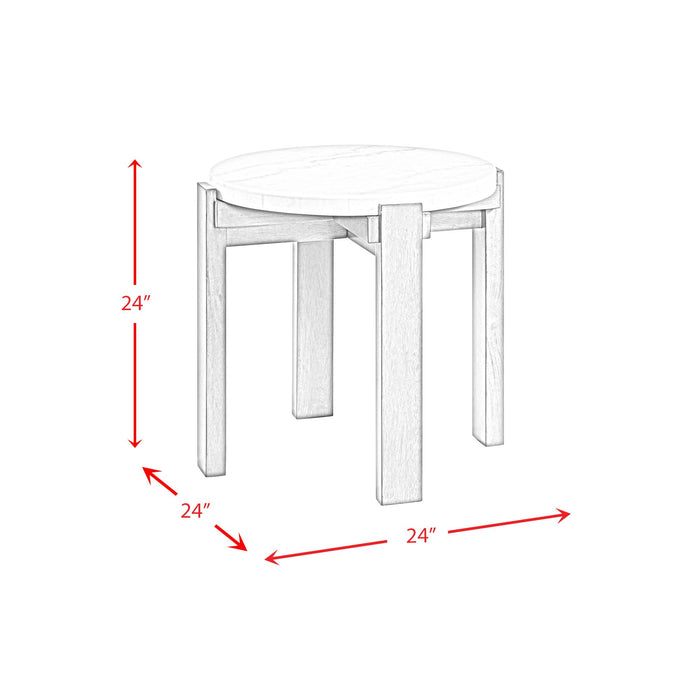 Rosamel Round End Table in Ash Brown