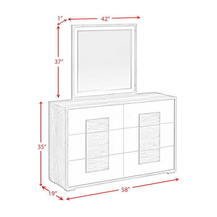 San Matteo Dresser and Mirror Set in Dual Tone