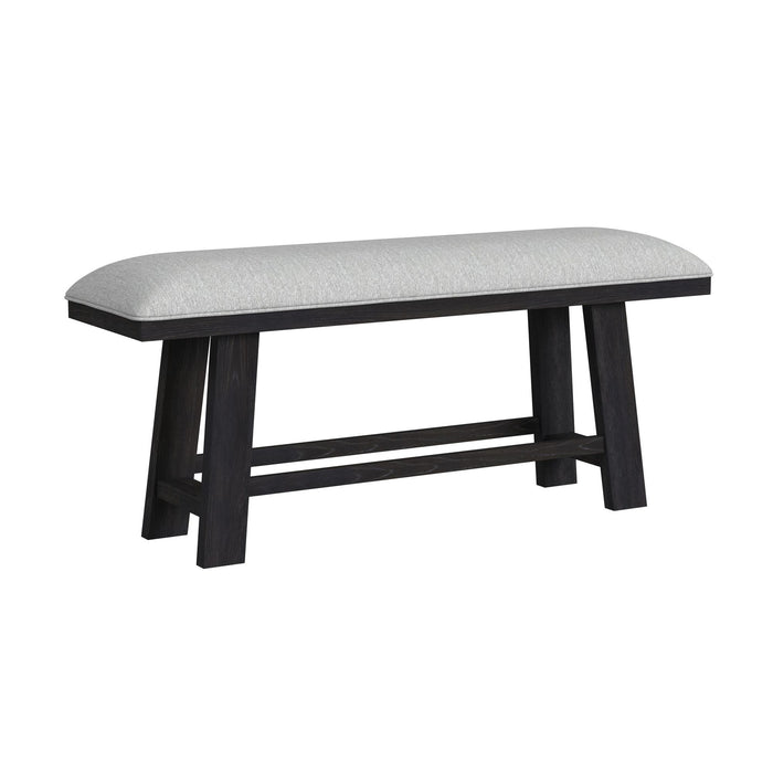 Transcend Counter Bench with Light Grey Fabric in Charcoal