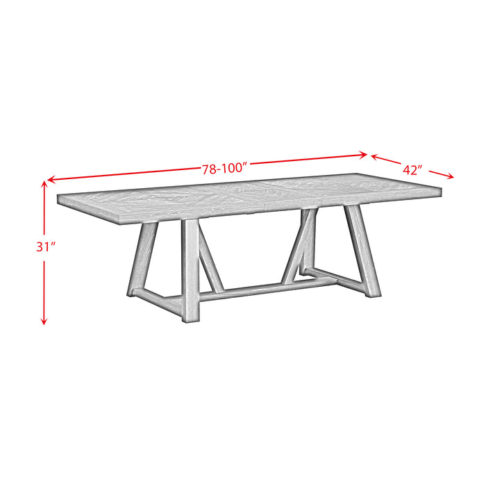 Transcend Standard Height Dining Set in Charcoal-Table and Four Chairs