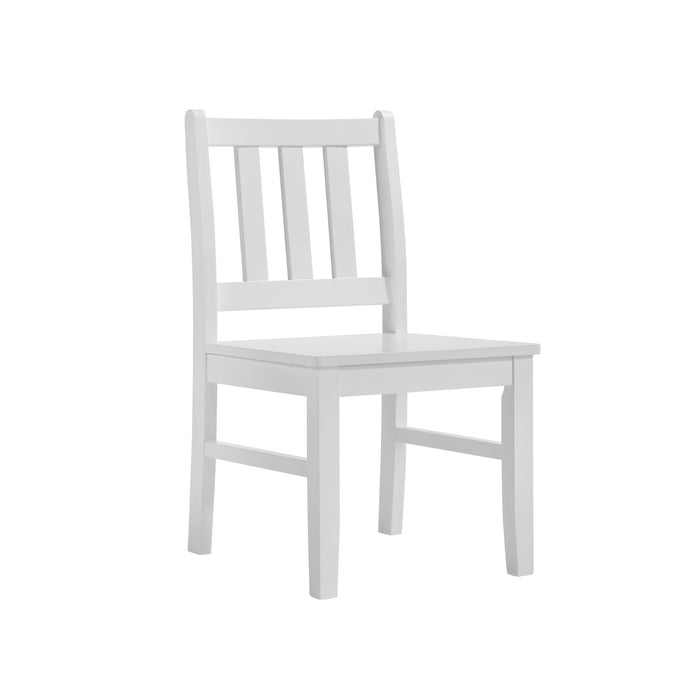 Travis Youth 5PC Dining Set with Table and 4 Chairs in White