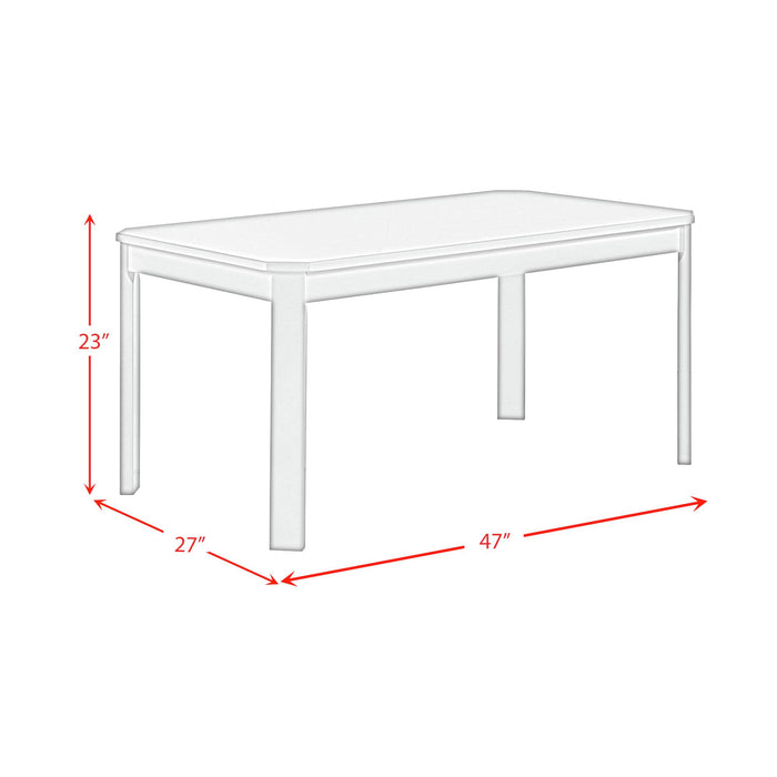 Travis Youth 5PC Dining Set with Table and 4 Chairs in White