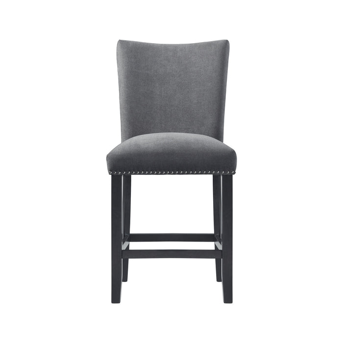 Tuscany Counter Linen Nailhead Side Chair (2 Per Pack) - Charcoal
