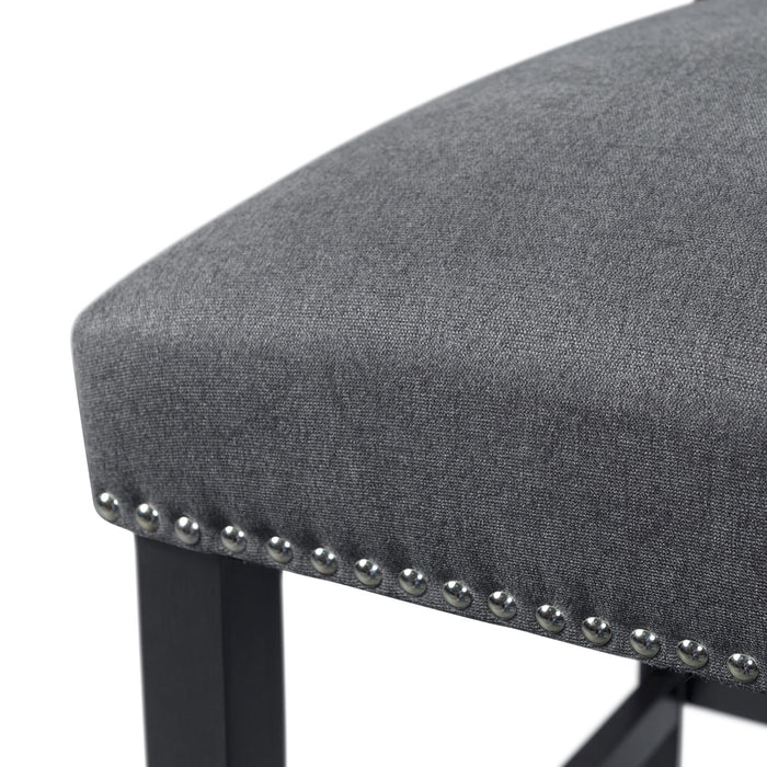 Tuscany Counter Linen Nailhead Side Chair (2 Per Pack) - Charcoal