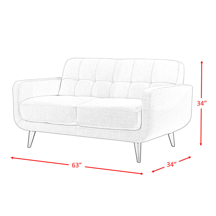 Hadley Sofa & Loveseat Set in Charcoal