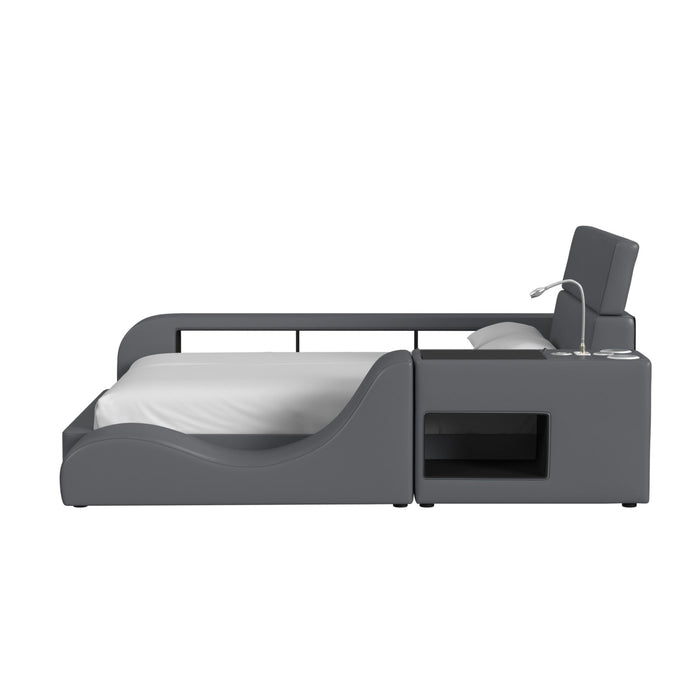 Valari Lounge Chair in Grey PU