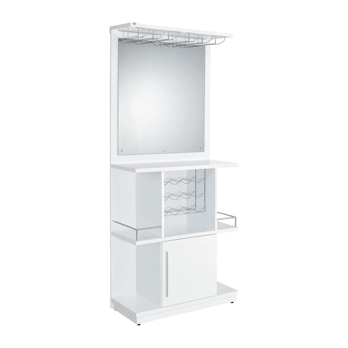 Wendolyn Wine Cabinet with Light in Glossy White