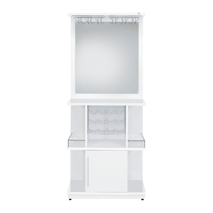 Wendolyn Wine Cabinet with Light in Glossy White