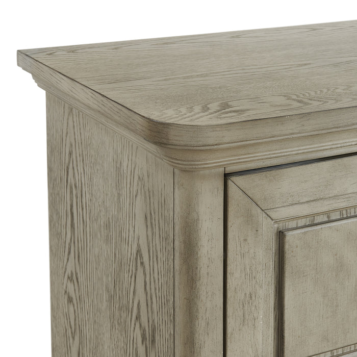 Whit-Ash Panel Bedroom Set with Door Chest