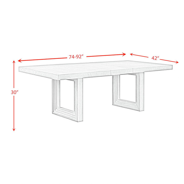 Avalanche Rectangular Dining Table with 18"" Leaf in Antique White