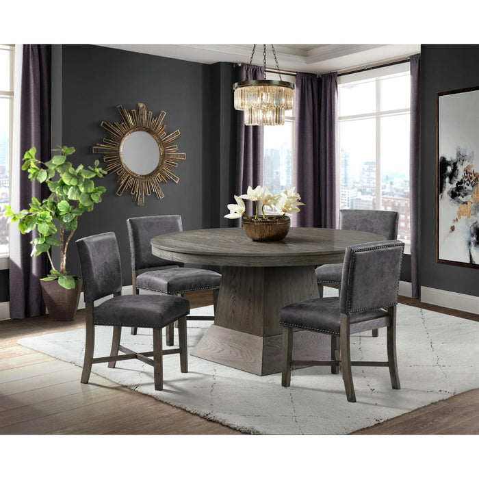 Elements International Collins Dining Table in Weathered Gray