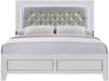 Elements International Belinda Full Upholstered Panel Bed in White image
