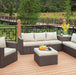 DAVINA Brown/Beige Patio Sectional w/ Ottoman image