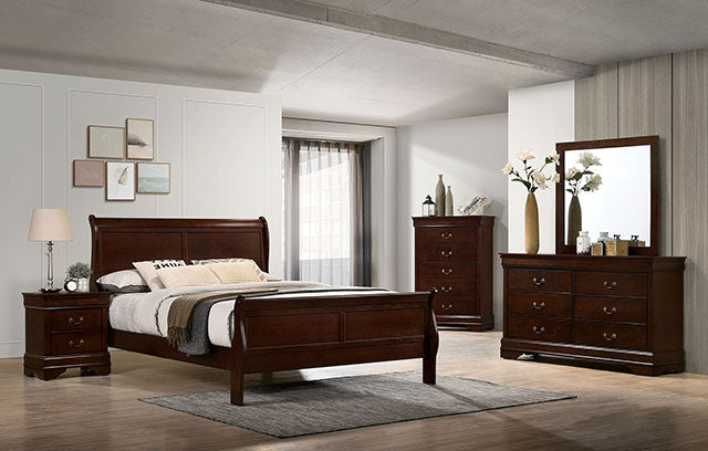 Louis Philippe Bed Black, White, & Cherry
