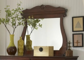 Elements International Chateau Sleigh Curved Mirror in Cherry image