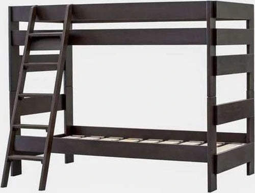 Elements International Cali Kids Twin over Twin Bunk Bed with Ladder in Brown image