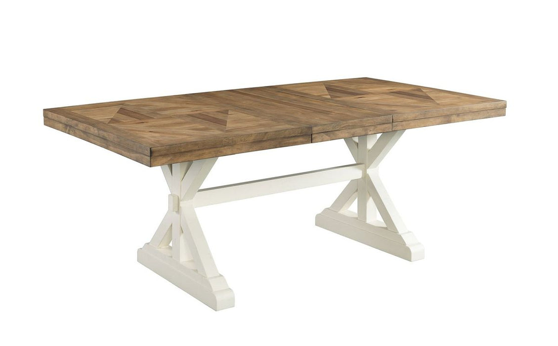 Elements International Park Creek Rectangular Dining Table in Two-Tone