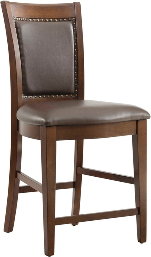 Elements International Prescott Counter Height Chair (Set of 2) in Walnut image