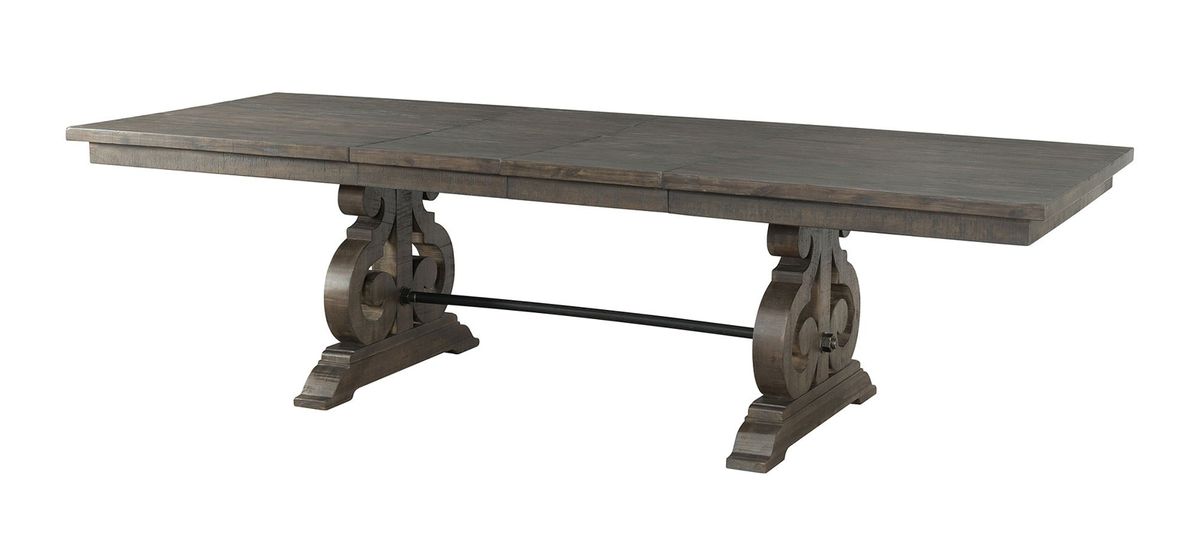 Elements International Stone Dining Table in Dark Ash image