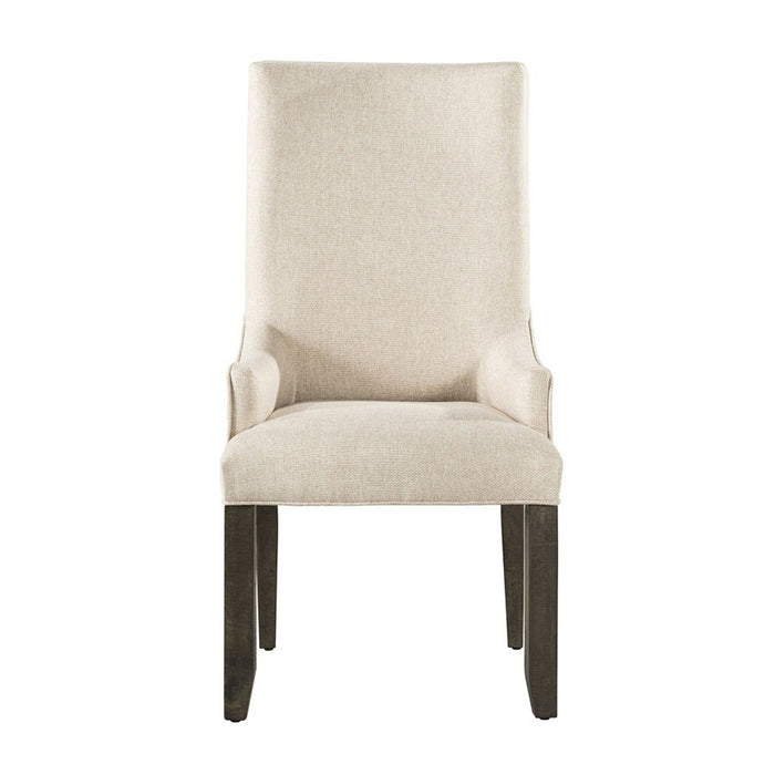 Elements International Stone Upholstered Side Chair (Set of 2) in Cream/Dark Ash