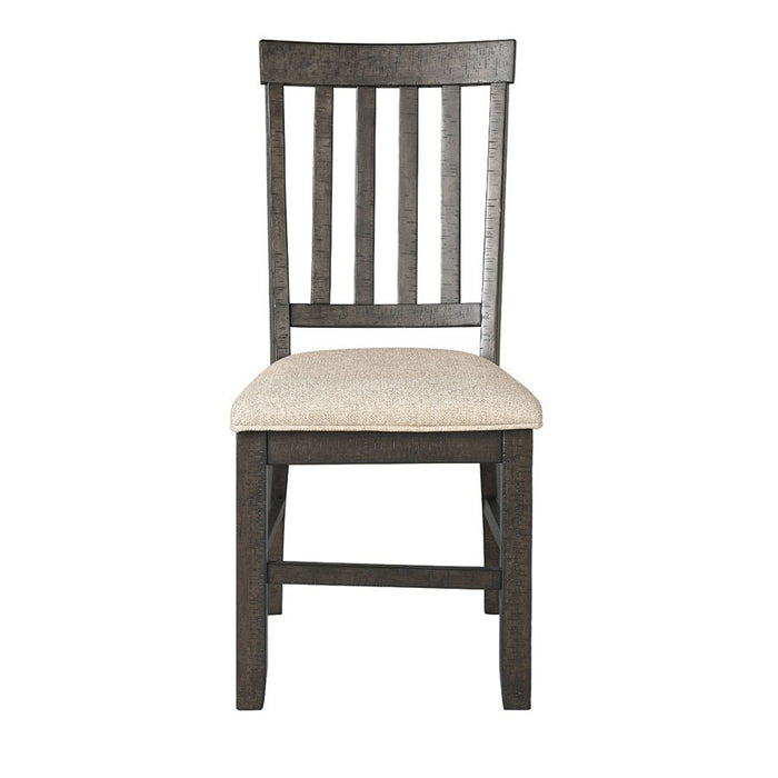 Elements International Stone Ladder Back Side Chair (Set of 2) in Cream/Dark Ash