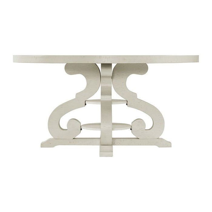 Elements International Stone Round Dining Table in White