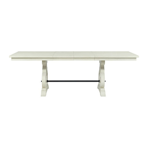 Elements International Stone Counter Height Dining Table in WhiteC image