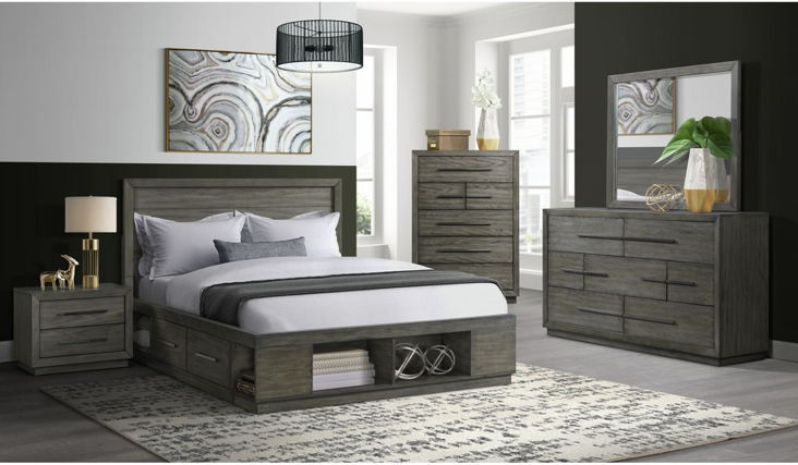 Elements International Elation 6 Drawer Chest in Gray