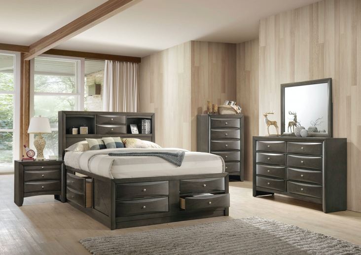 Elements International Emily Grey Twin Storage Bed in Gray EG170TB