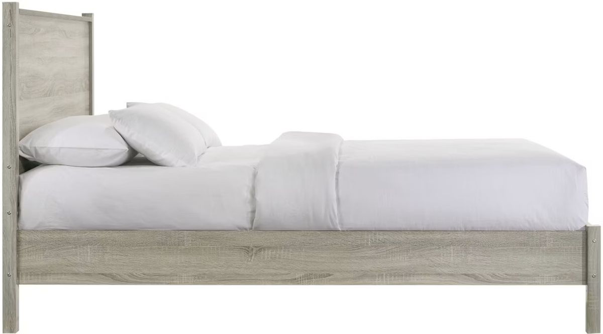 Elements International Ernesto Queen Panel Bed in Grey