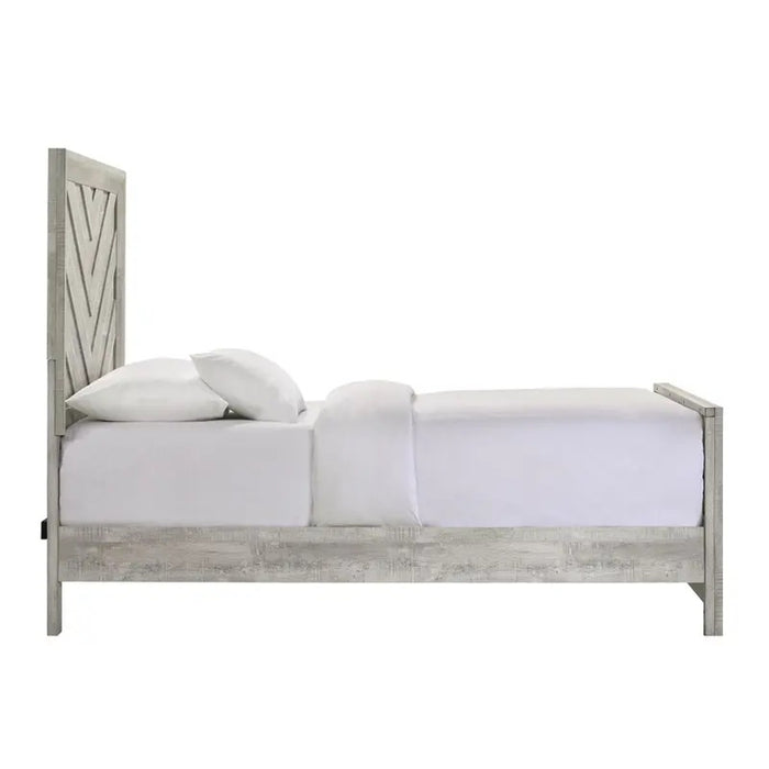 Elements International Ellen Twin Panel Bed in White EL700TB