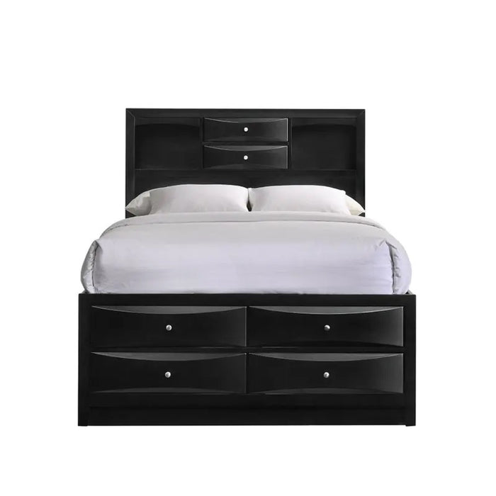 Elements International Emily King Storage Bed in Black