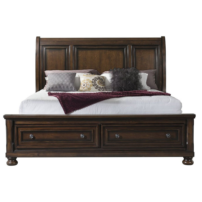 Elements International Kingston Queen Bed with Storage Footboard in Walnut image