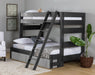 Elements International Vista Twin over Full Bunk Bed with Ladder in Grey image