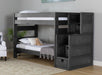 Elements International Vista Twin over Twin Bunk Bed with Staircase in Grey image