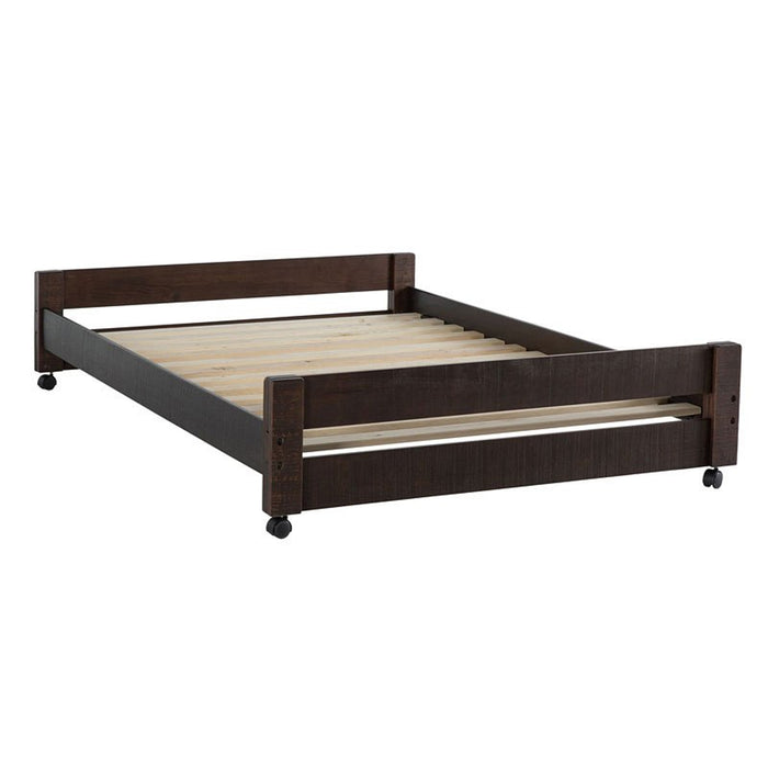 Elements International Vista Twin over Full Basic Loft Bed with Desk in Brown