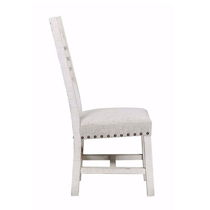 Elements International Condesa Wooden Back Side Chair (Set of 2) in White