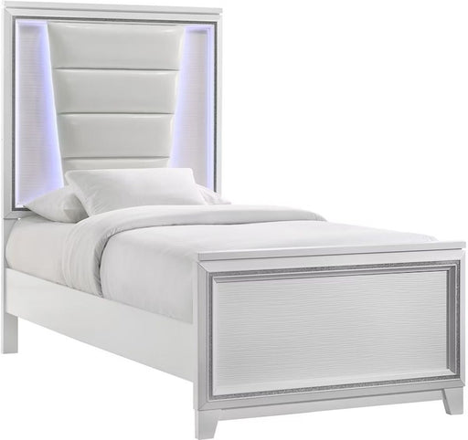 Elements International Moondance Twin Panel Bed in White image